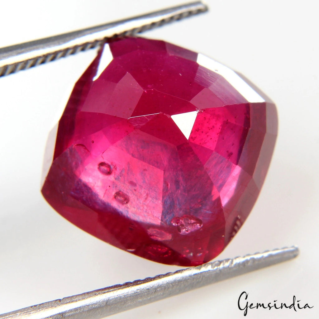 Ruby Loose Gemstone, Heated, Red — 11x11x7 mm, 10.80 Ct, Mozambique