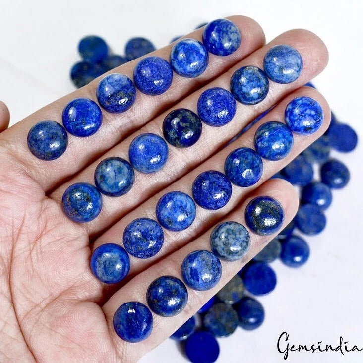Top Quality Lapis Lazuli 10mm Round Cabochon Loose Calibrated Gems Lot 470 Cts