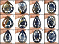3016Ct Natural Madagascar Blue Black Sapphire 32-54mm Untreated Mix Cut Gems 12P