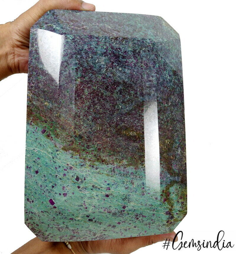Ruby Fuchsite Loose Gemstone, Octagon Cut, Untreated — 10.25 x 7 x 4.25 inches, 58950 Ct (11.8 Kg)