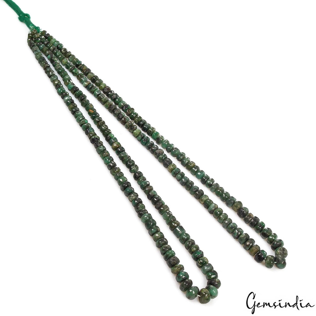 Emerald Beaded Strand, Untreated, Green — 4mm to 8mm, 250 Ct, Brazil