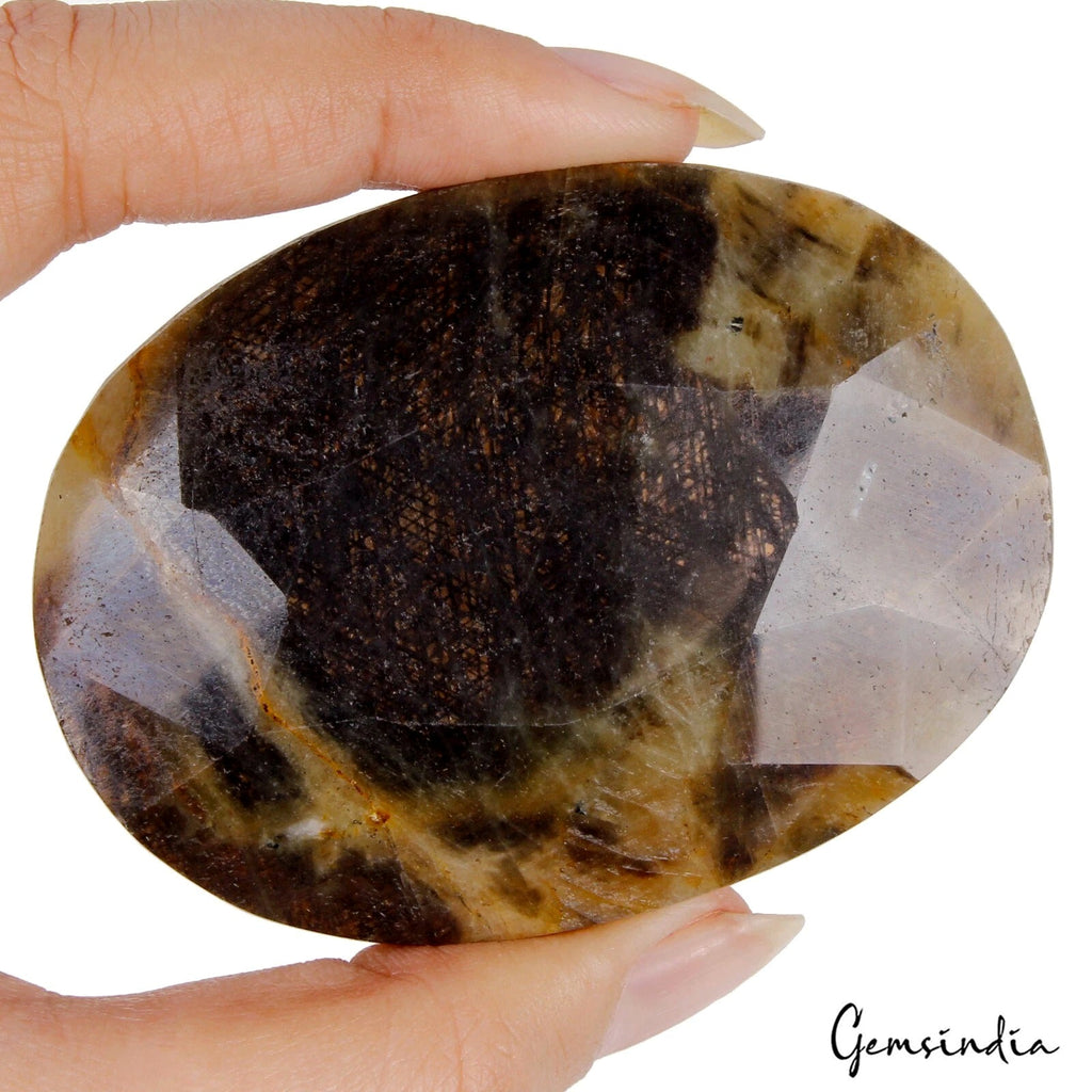 1190Ct Natural Black Brown Sapphire Untreated Loose Oval Cut Madagascar Gemstone