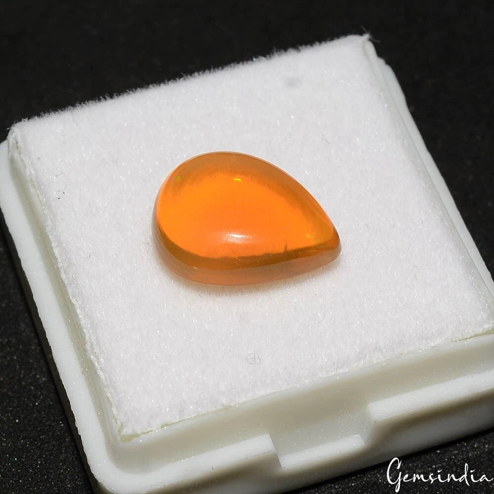 Opal Cabochon, Untreated, Orange — 12 x 10 x 5mm, 3.50 Ct, Ethiopia