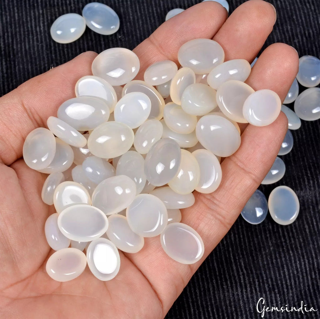 1000 Cts/96 Pcs Natural Silky Moonstone Oval Cabochon Loose Wholesale Gemstones