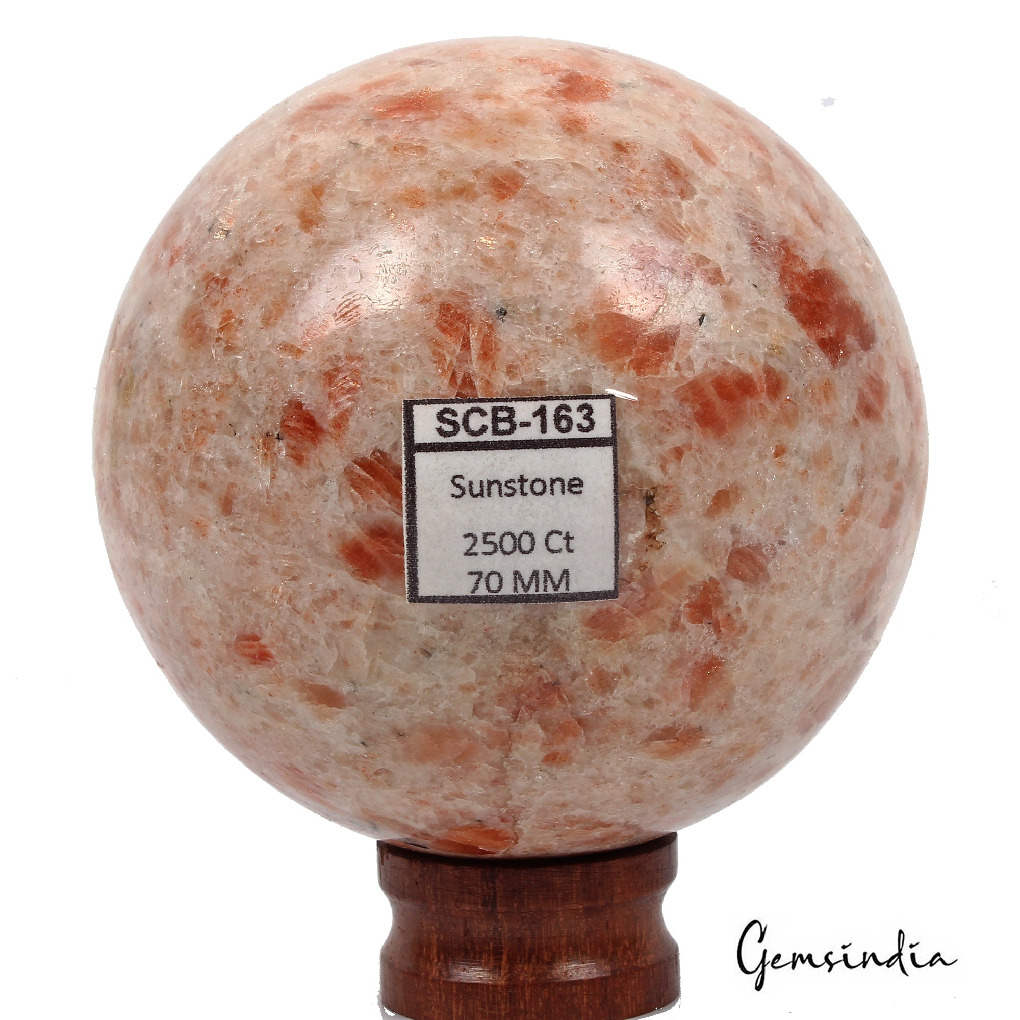 Sunstone Sphere, Untreated — 70mm, 0.5 Kg (2500 Ct), Madagascar