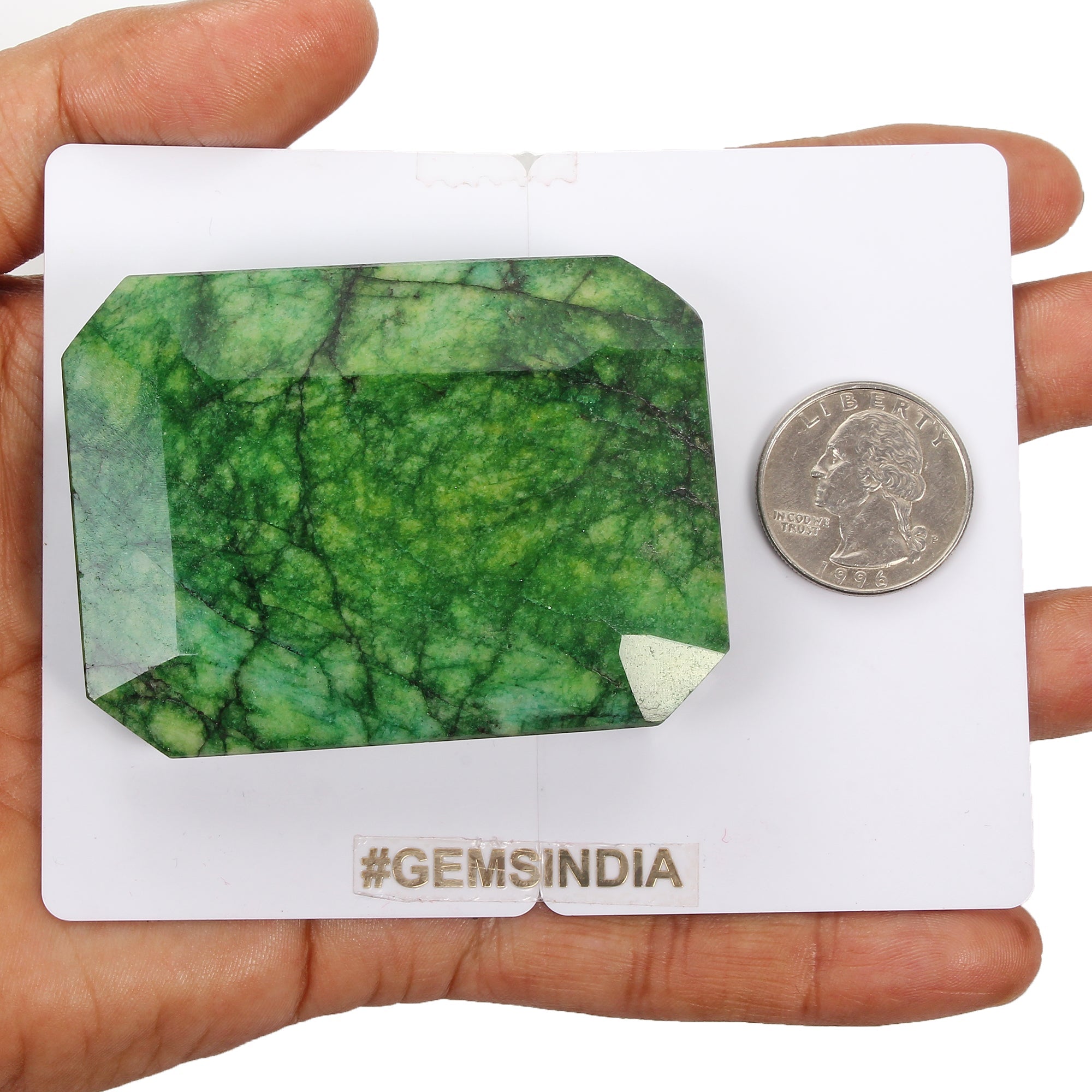 Certified 680 Cts Natural Brazilian Green Emerald Octagon Cut Gem For Pendant