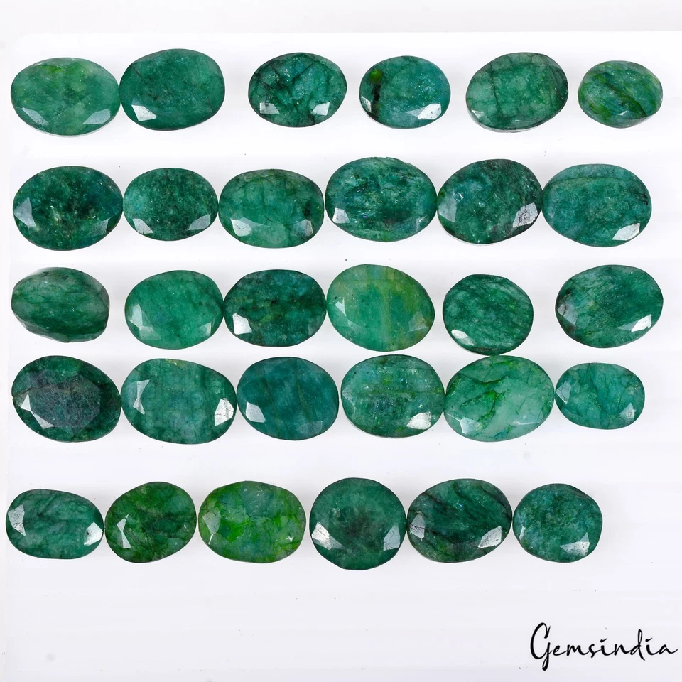 Certified 340 Ct Natural Brazilian Green Emerald Oval Cut Loose Ring Size Gems