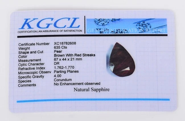 Sapphire Loose Gemstone, Untreated, Brown — 67x44x21 mm, 635 Ct