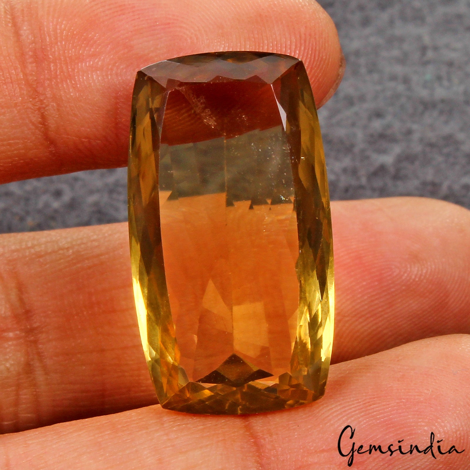 VVS 40.50 Ct Natural Citrine Golden Yellow Cushion Cut Loose Gemstone, Brazil