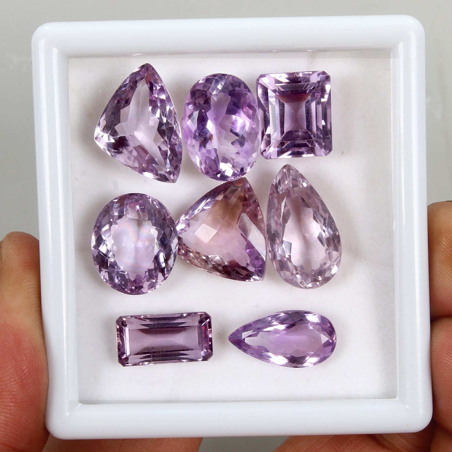 VVS Natural Amethyst 83.00 Cts Finest Quality Mix Cut Loose Gemstones Lot 8 Pcs