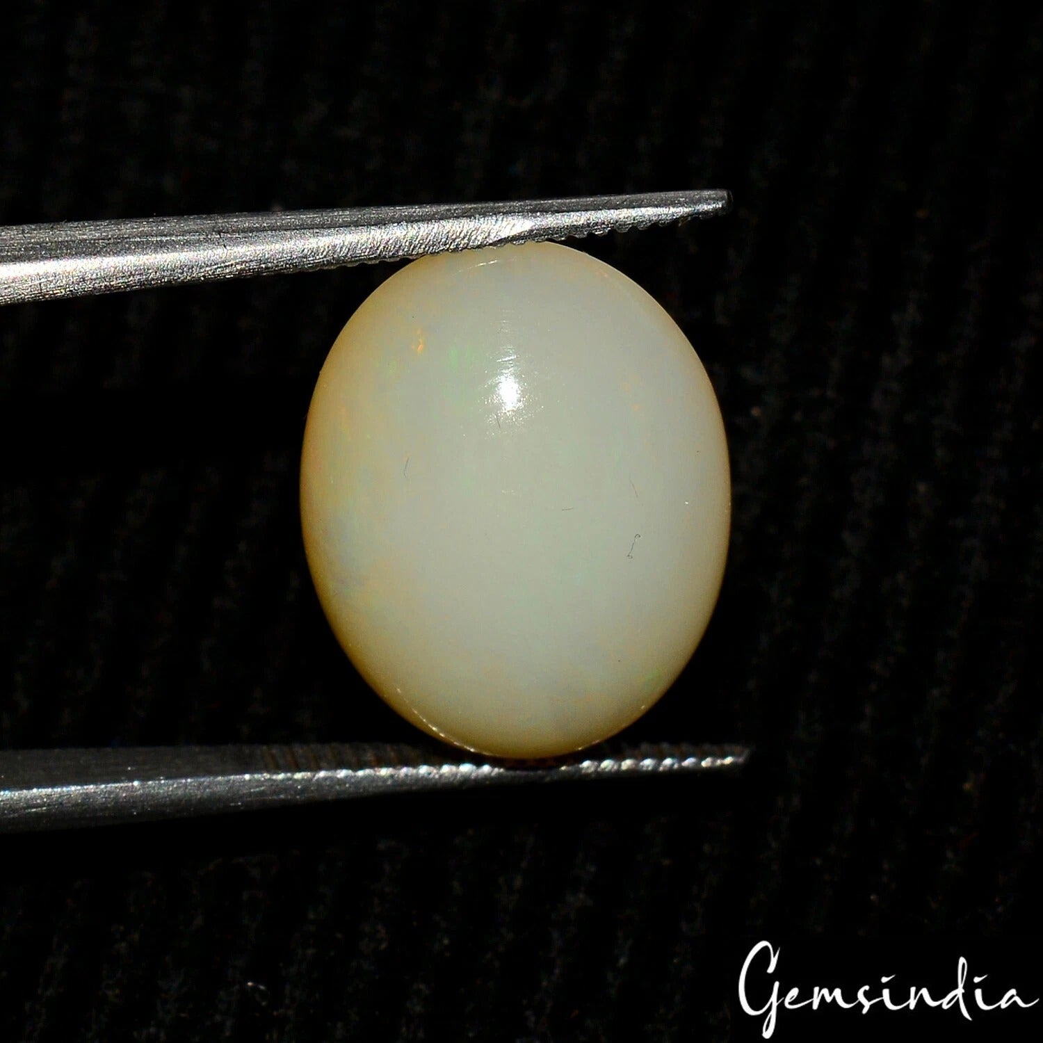 IGL&I Certified 5.80 Cts Natural White Australian Opal Oval Cabochon Loose Gem