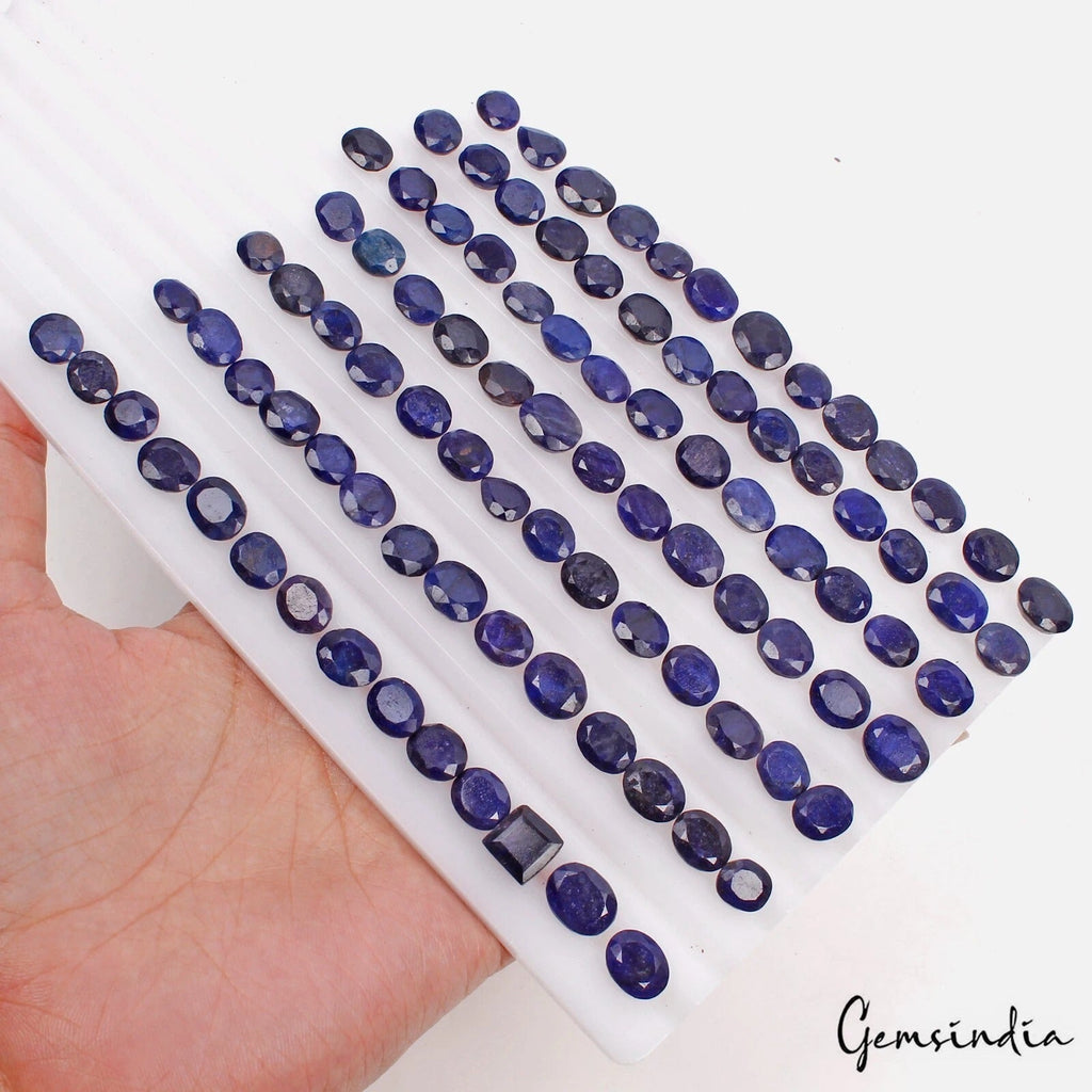350Ct Natural Blue Sapphire Mix Faceted Cut Loose Ring Size Gemstones Lot 96 Pcs