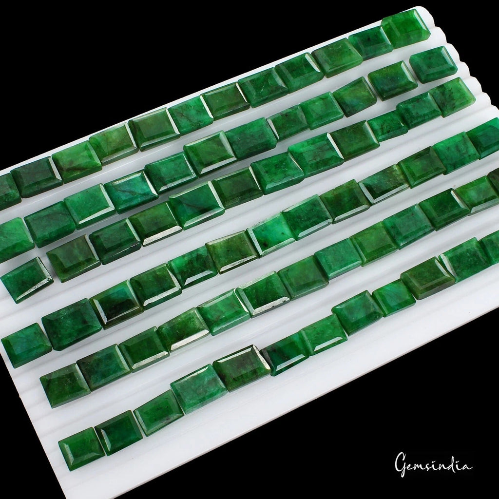 1000 Ct Natural Green Brazilian Emerald Rectangular Cut Faceted Loose Gems Lot