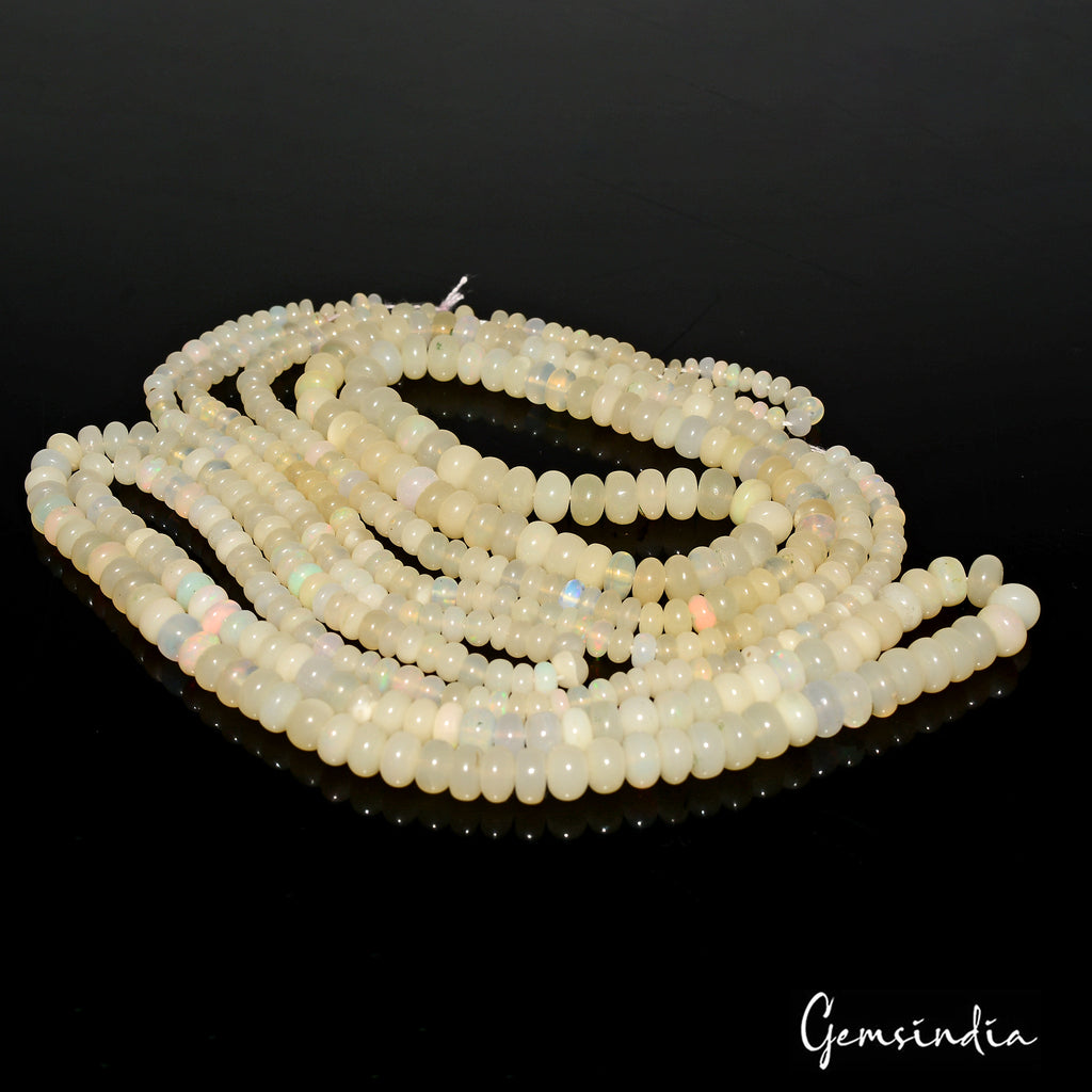 Opal Beaded Strand, Untreated — 3mm to 5mm, 75.30 Ct, Ethiopia