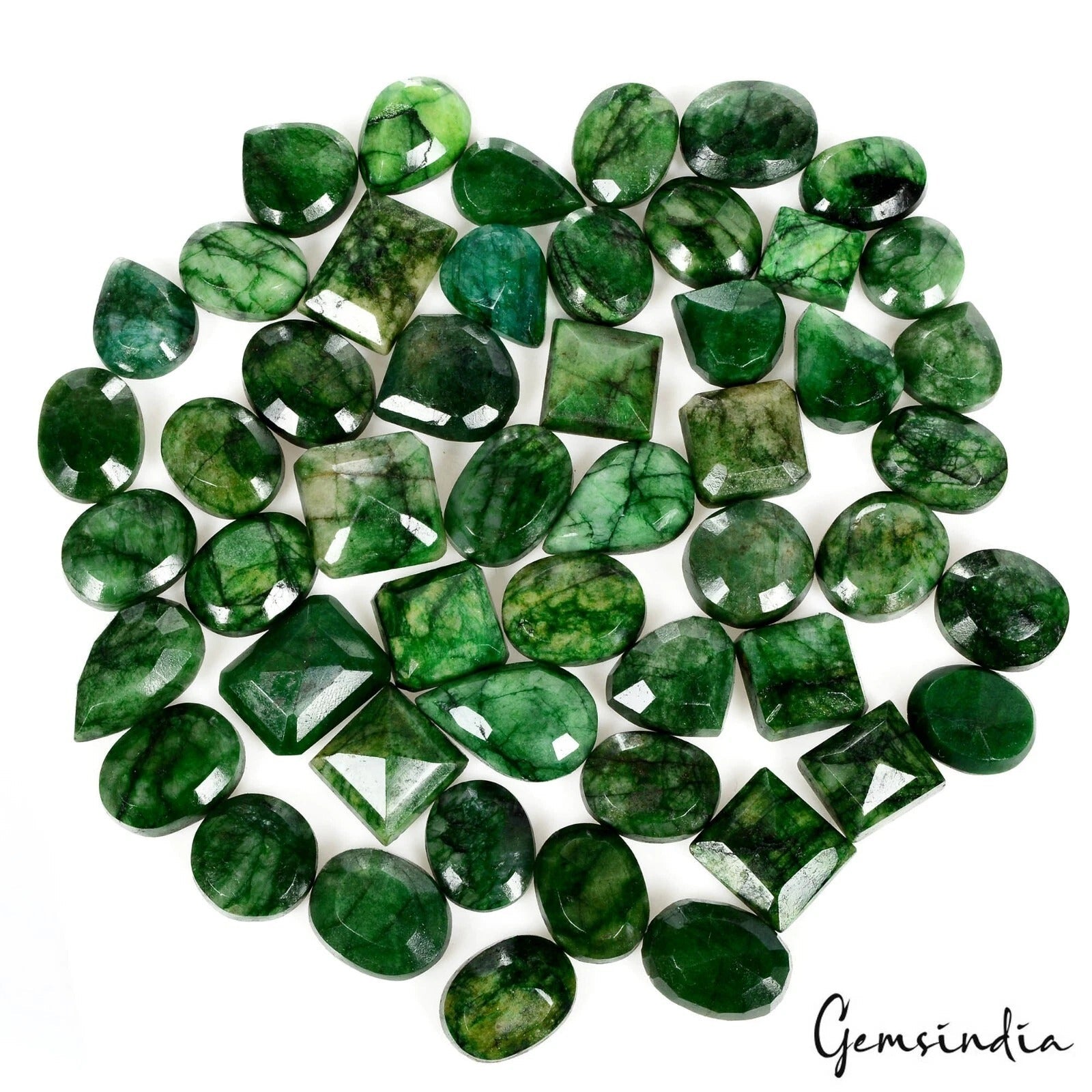 700 Cts/51 Pcs Natural Brazilian Bottle Green Emerald Mix Cut Wholesale Gems Lot