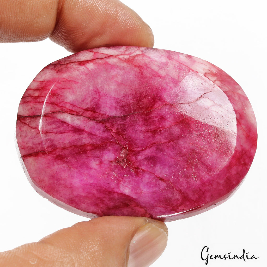 300 Ct Natural Pink Red USA Beryl Bixbite Oval Faceted Loose 57x42X14mm Huge Gem