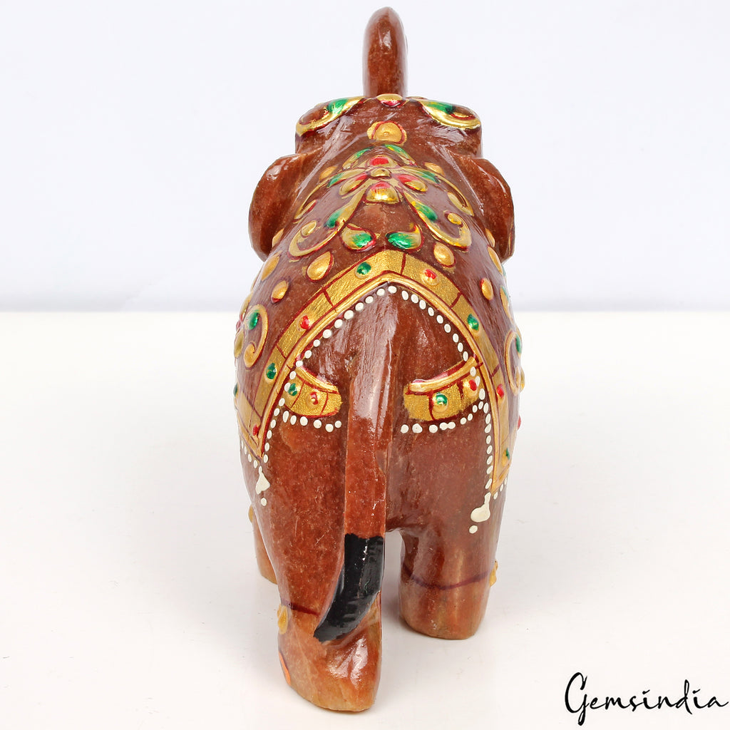 Aventurine Elephant Figurine, Untreated — 104x88x46 mm, 1730 Ct, Madagascar