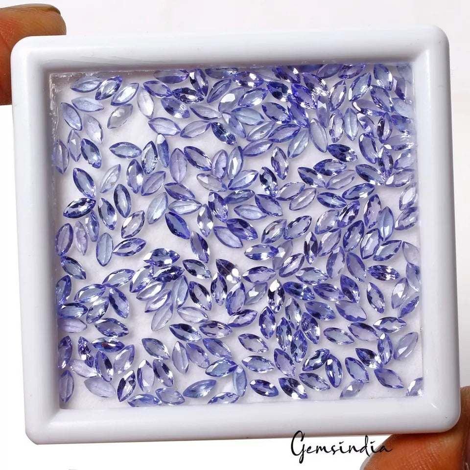 200 Pc Natural Tanzanite 4x2mm Marquise Cut Violet Blue Dazzling Loose Gemstones