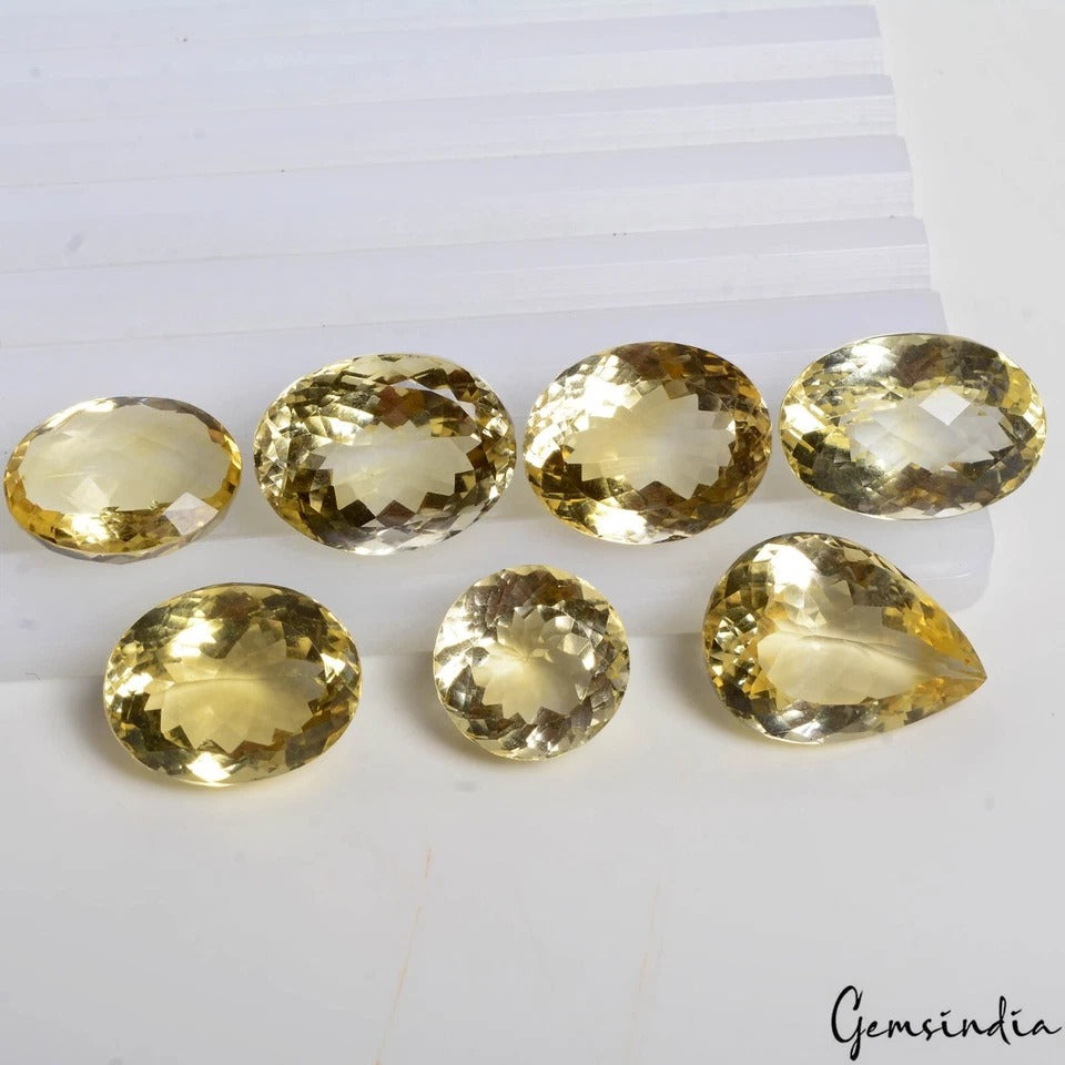 Citrine Lot, Loose Gemstone, Untreated — 7 Pieces, 13mm to 21mm, 113.80 Ct, Brazil