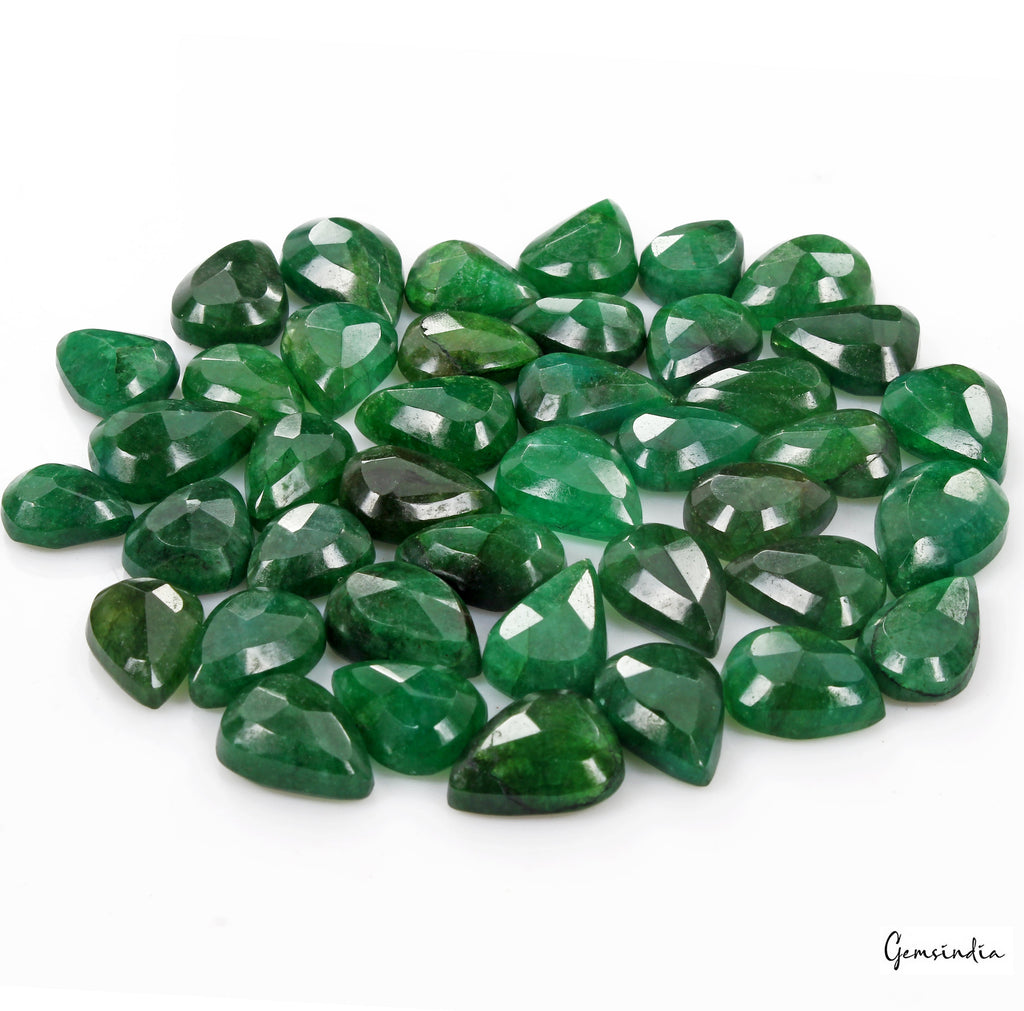 600 Cts Natural Finest Green Emerald Pear Cut Loose Ring Size Gemstones ~41 Pcs