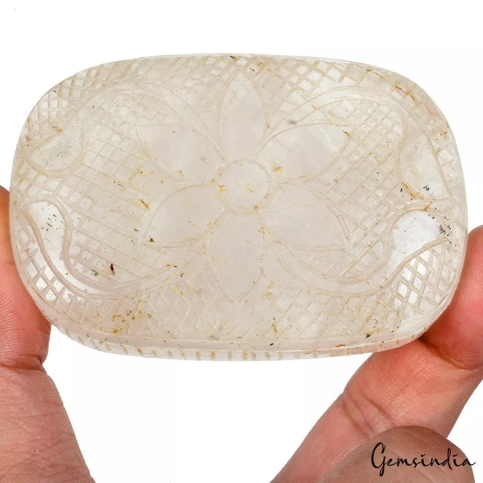 White Quartz Loose Gemstone, Untreated — 81x51x22 mm, 980 Ct