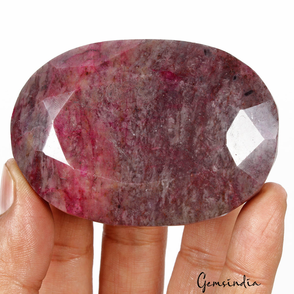 970 Ct Natural Red USA Beryl Bixbite Oval Faceted Cut Loose Earth Mined Huge Gem