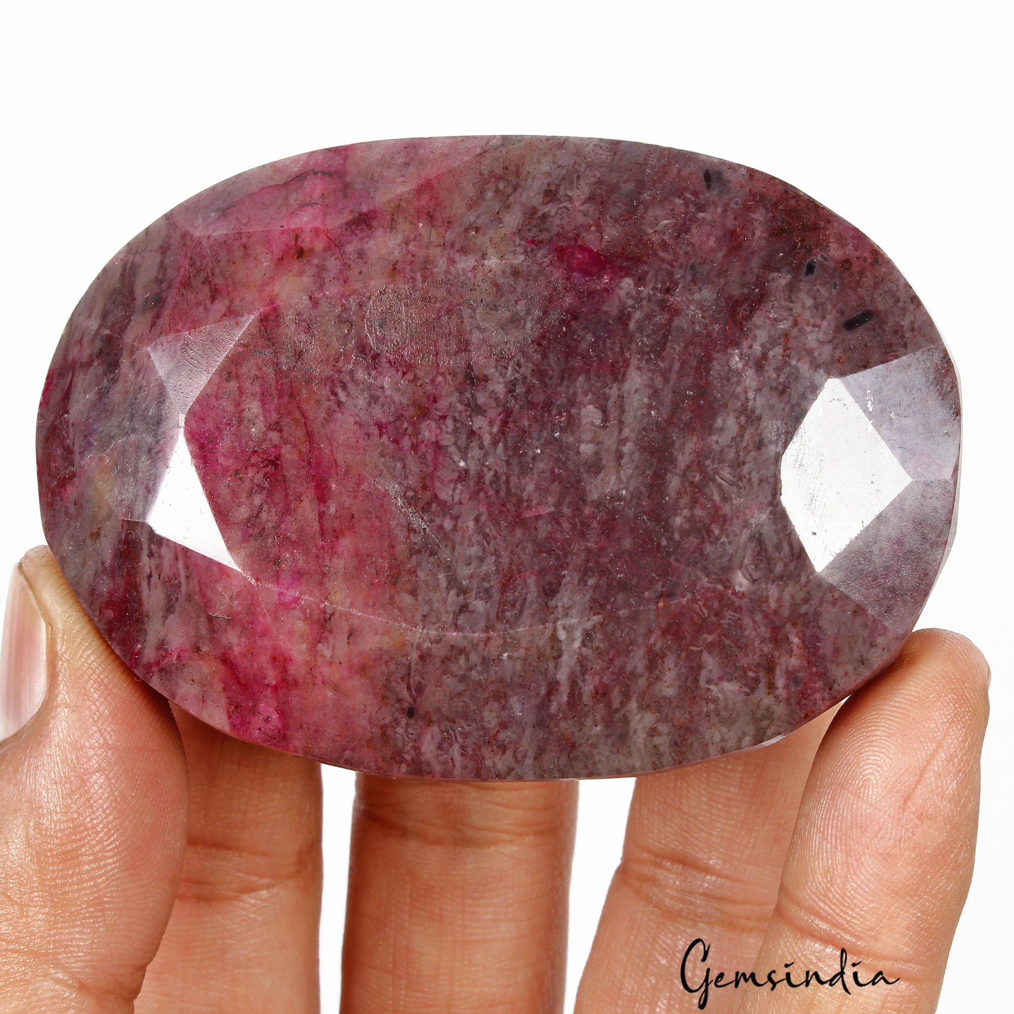 970 Ct Natural Red USA Beryl Bixbite Oval Faceted Cut Loose Earth Mined Huge Gem