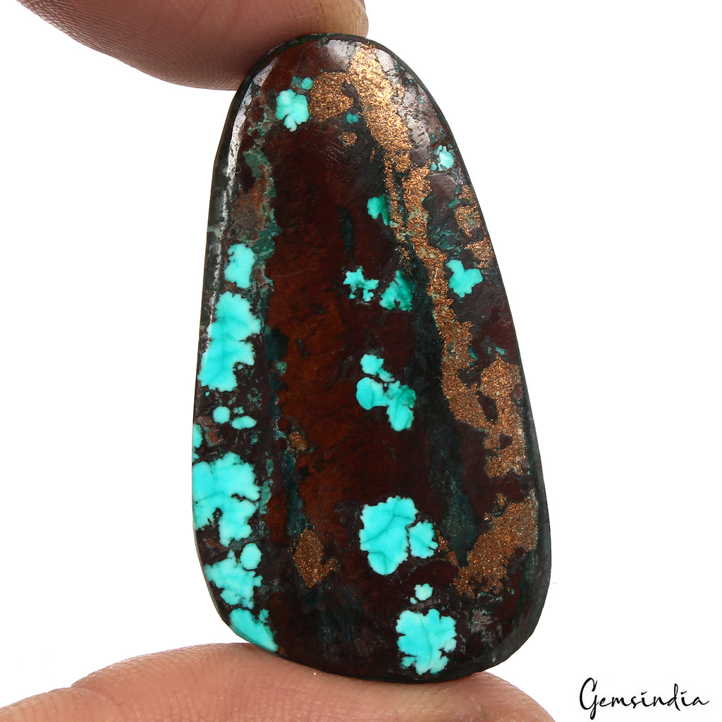 Turquoise Cabochon, Blue — 45 x 24 x 5mm, 52.40 Ct