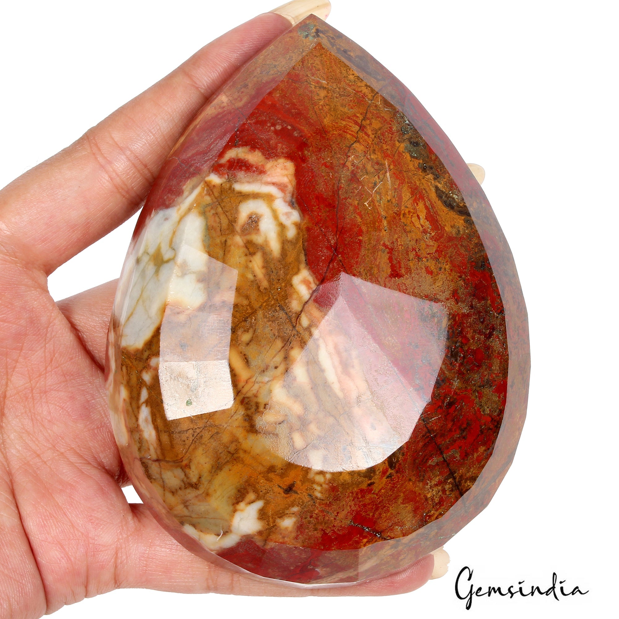 2500 Ct Natural Red Jasper Pear Faceted Earth Mined Untreated Huge Size Gemstone
