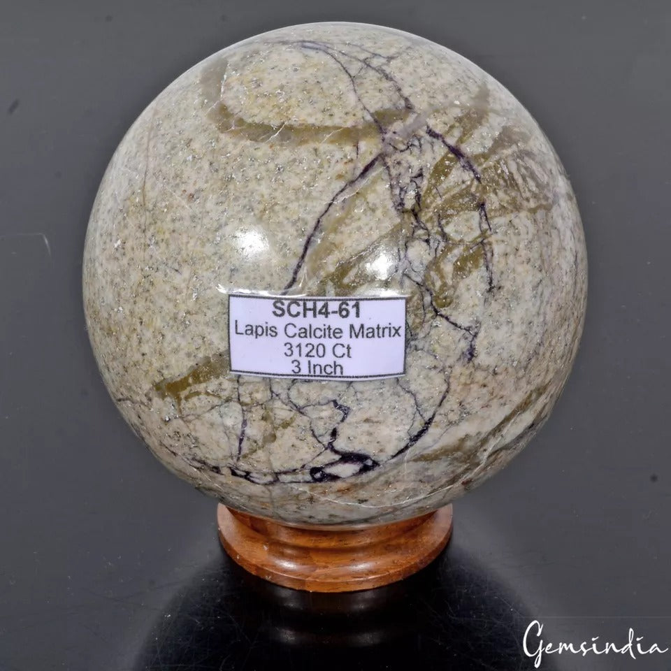 Calcite Sphere, Untreated — 3 Inch in diameter, 3120 Ct, Madagascar