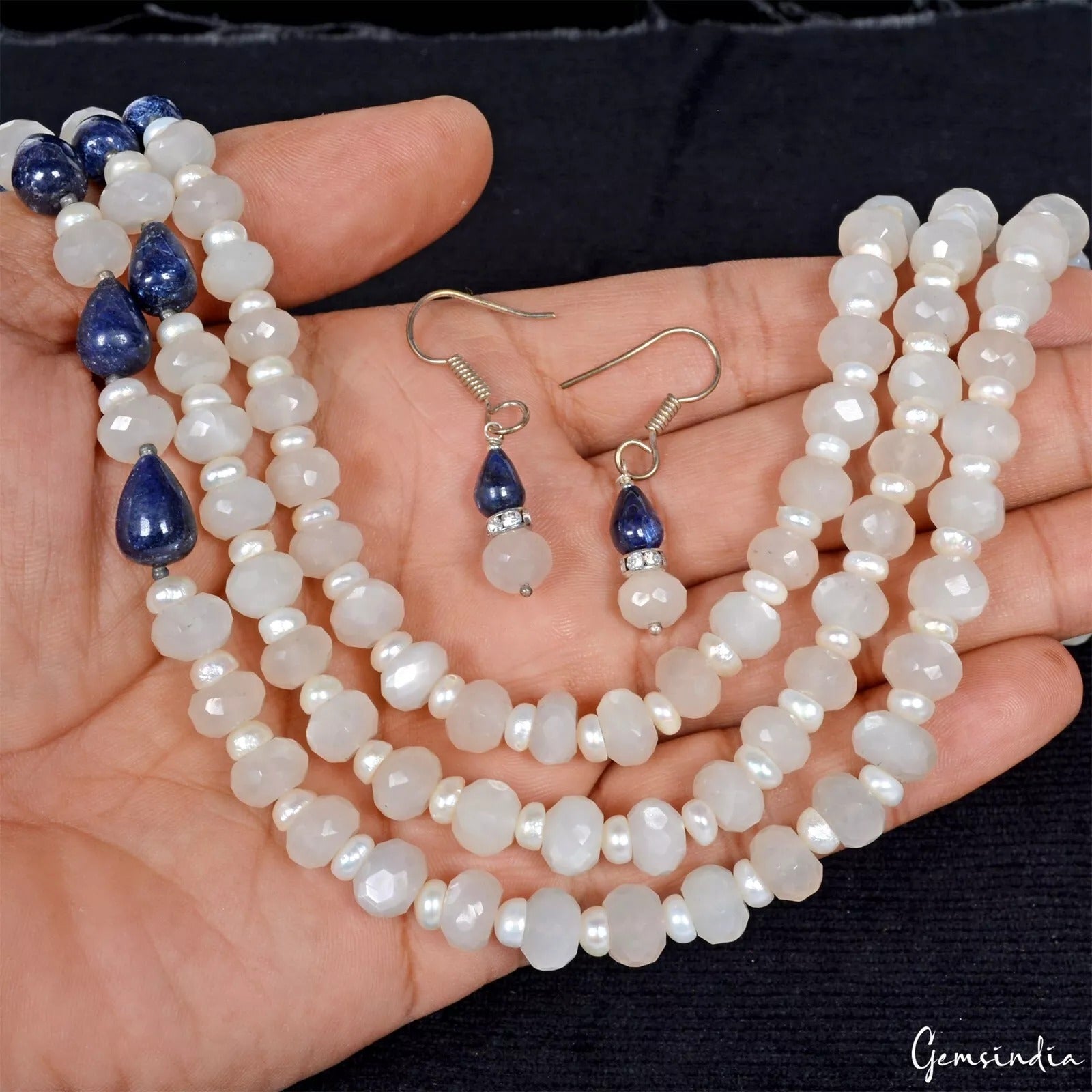 Moonstone Necklace, Untreated — 19 inch, Madagascar