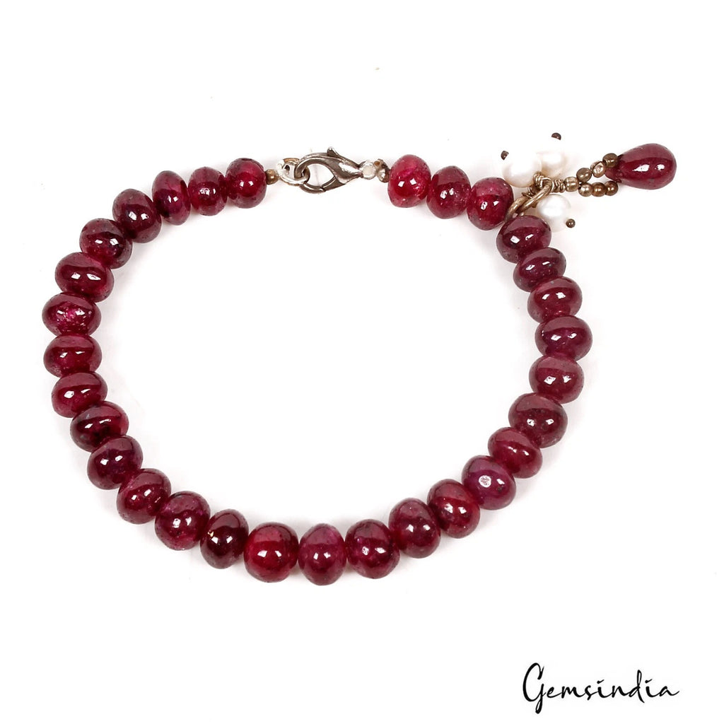 Pearl Bracelet, Color Enhanced, Red — 6mm to 9mm, 147.00 Ct