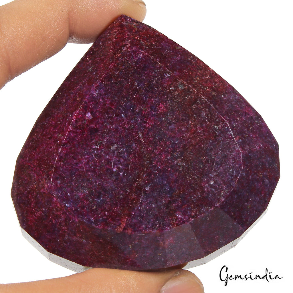 1380 Ct Natural Red Ruby Pear Cut Faceted Earth Mined Huge Size Loose Gemstone