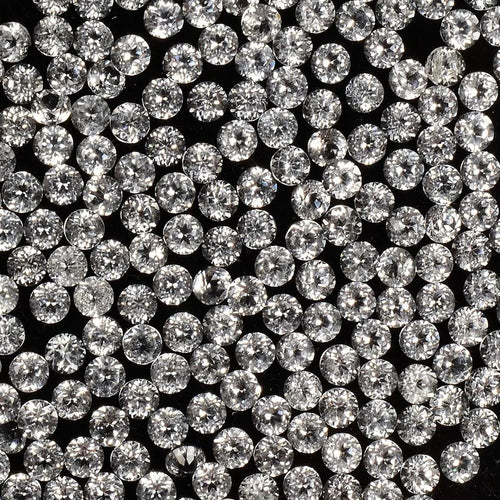 100 Pcs Natural White Topaz 2mm Round Diamond Cut Calibrated Sparkling Gemstones
