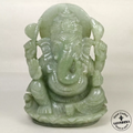 8 Inch Statue Idol Ganesha Figurine Green Aventurine(Indian Jade) Stone Handmade