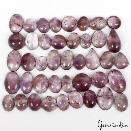 Amethyst Lot, Cabochon, Purple — 42 Pieces, 16mm to 29mm, 870 Ct, Brazil