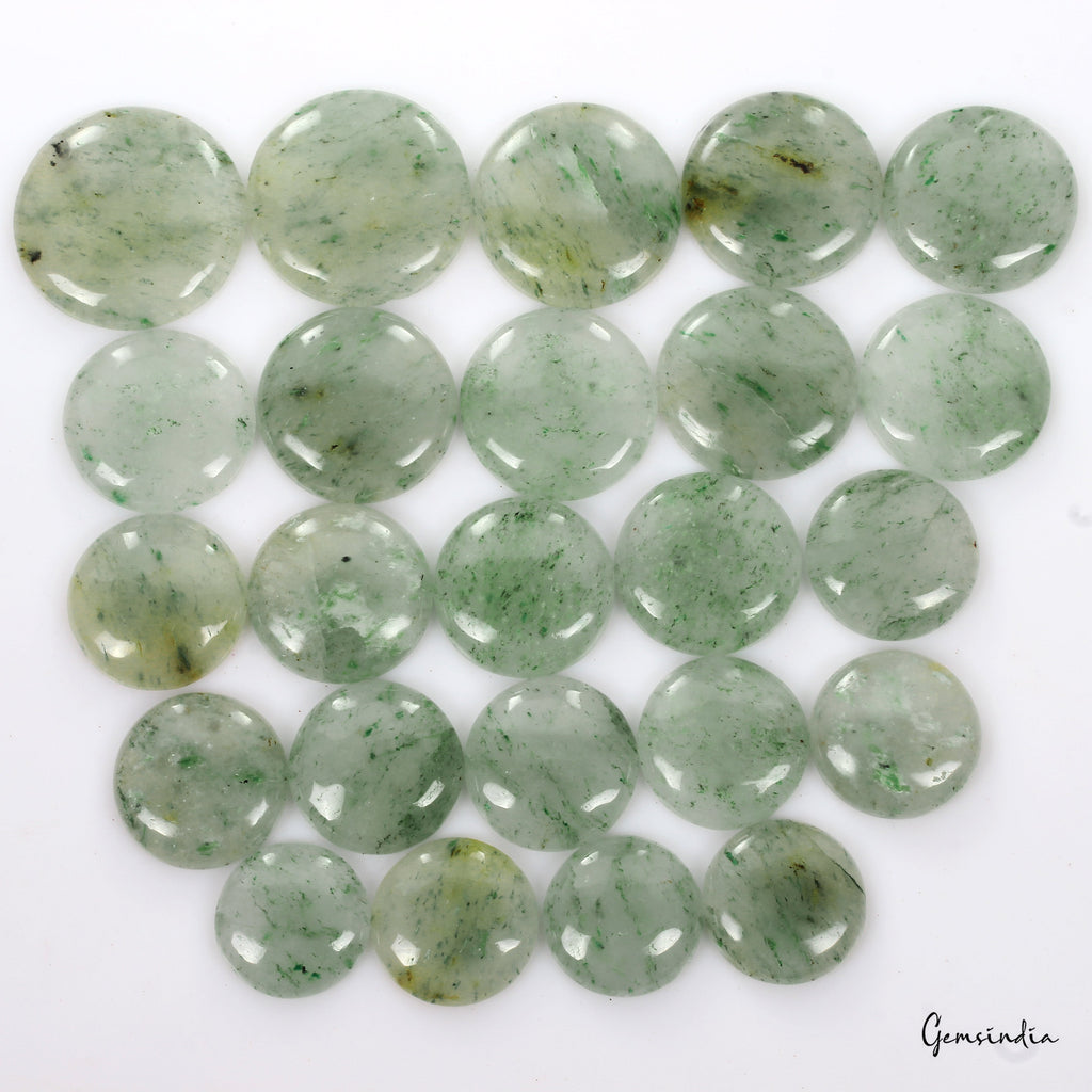 Natural Green Aventurine Round Cabochon Loose 22-36mm Untreated Gemstones~1050Ct