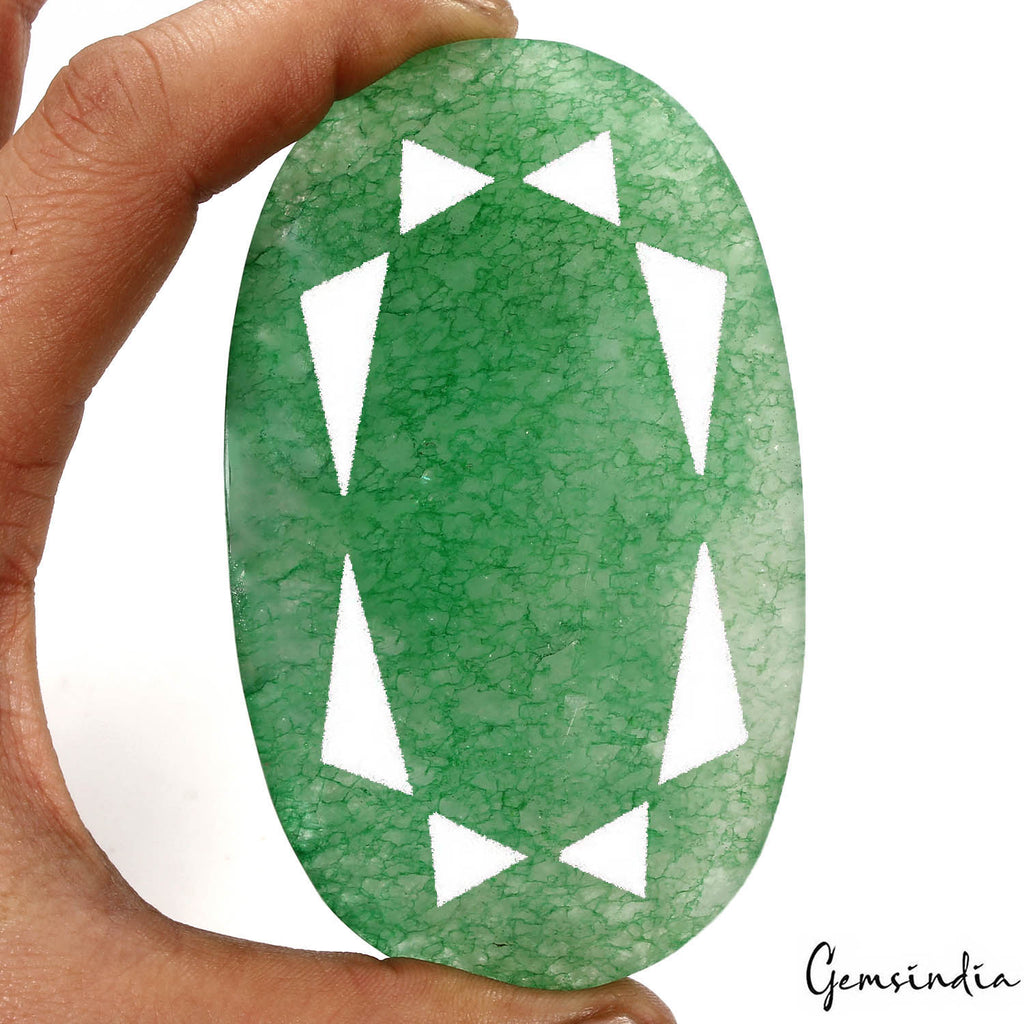 Quartz Loose Gemstone, Color Enhanced, Green — 113x 62 x 19 mm, 1148 Ct, Brazil