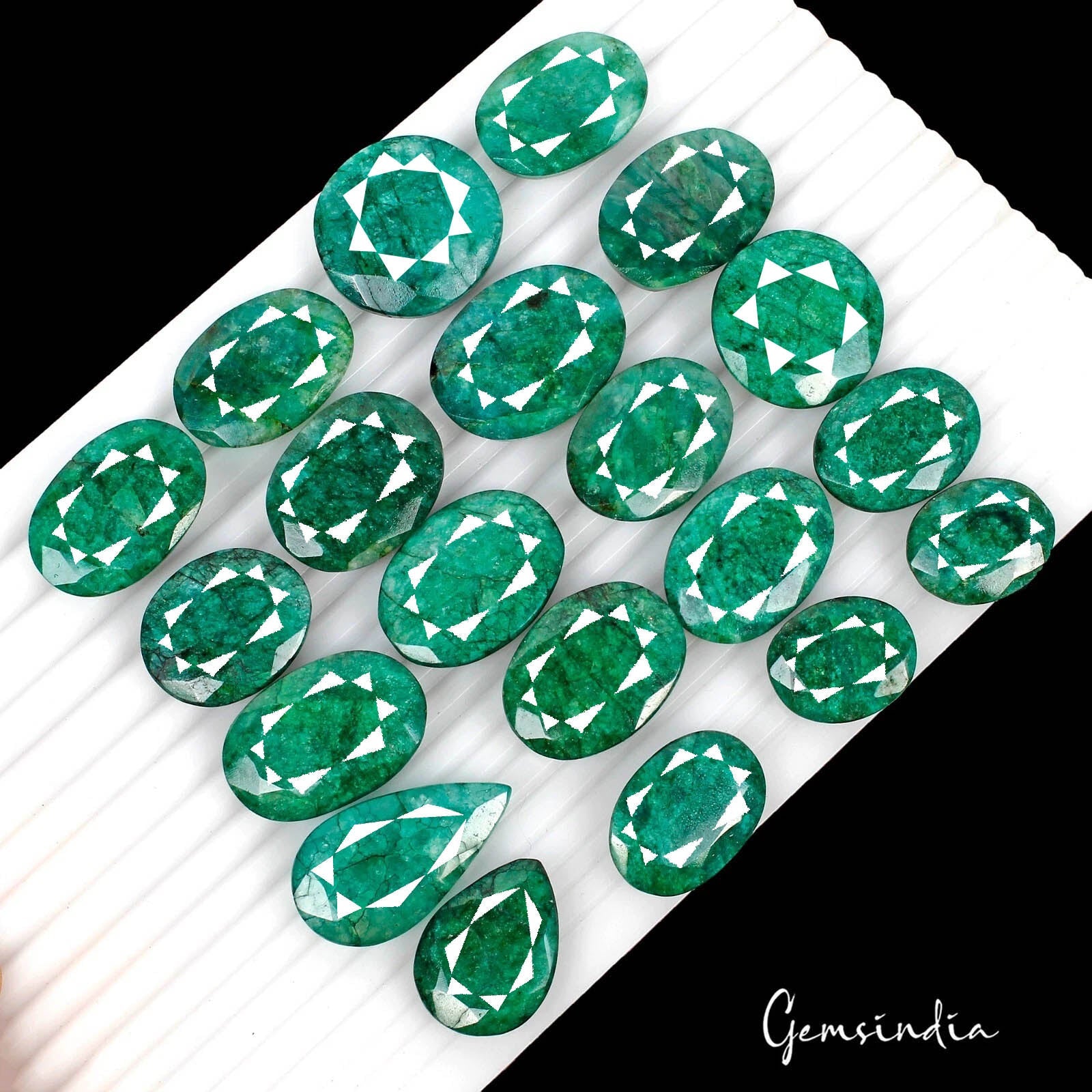 930 Cts/20 Pcs Natural Brazilian Green Emerald Oval Cut Loose Wholesale Gems Lot