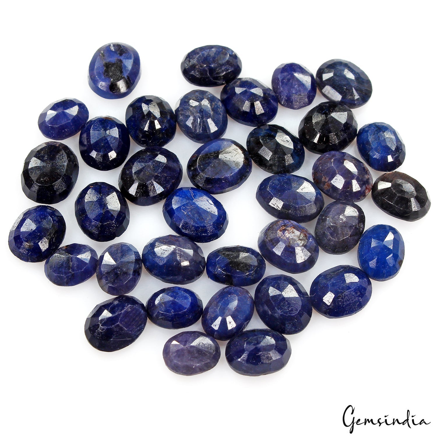 Certified 35 Pcs Natural African Blue Sapphire Oval Faceted Cut 8mm-10mmGems Lot