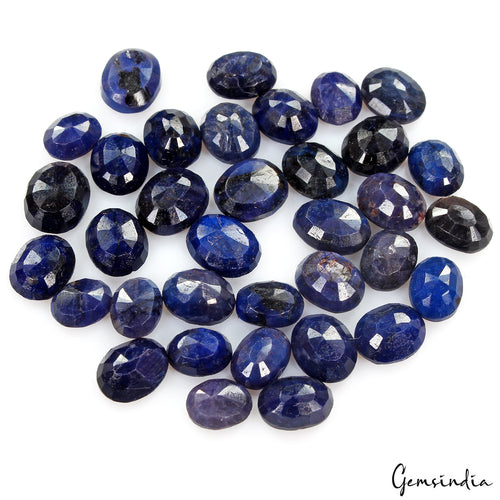 African Blue Sapphire Loose Gemstone, Color Enhanced — 8mm, 110 Ct, Africa