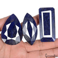 African Blue Sapphire Lot, Loose Gemstone, Color Enhanced — 3 Pieces, 55mm to 60mm, 930 Ct, Africa