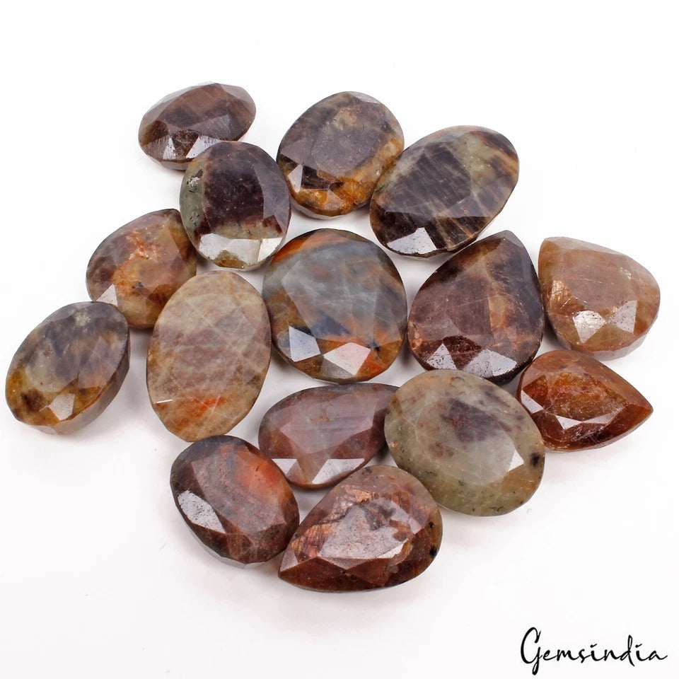 1740 Ct/15 Pcs Natural Untreated Multi Color Sapphire Mixed Cut Gems For Jewelry