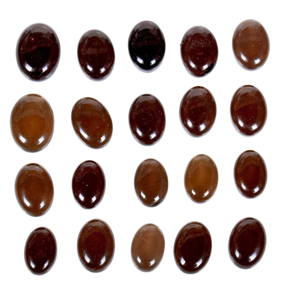 20 Pcs Natural Untreated Brown Smoky Quartz Oval Cabochon 12-15mm Loose Jewelry