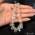 Natural Untreated White Quartz 240.00 Ct Round Cab Drilled Bead Strand 24 Pcs