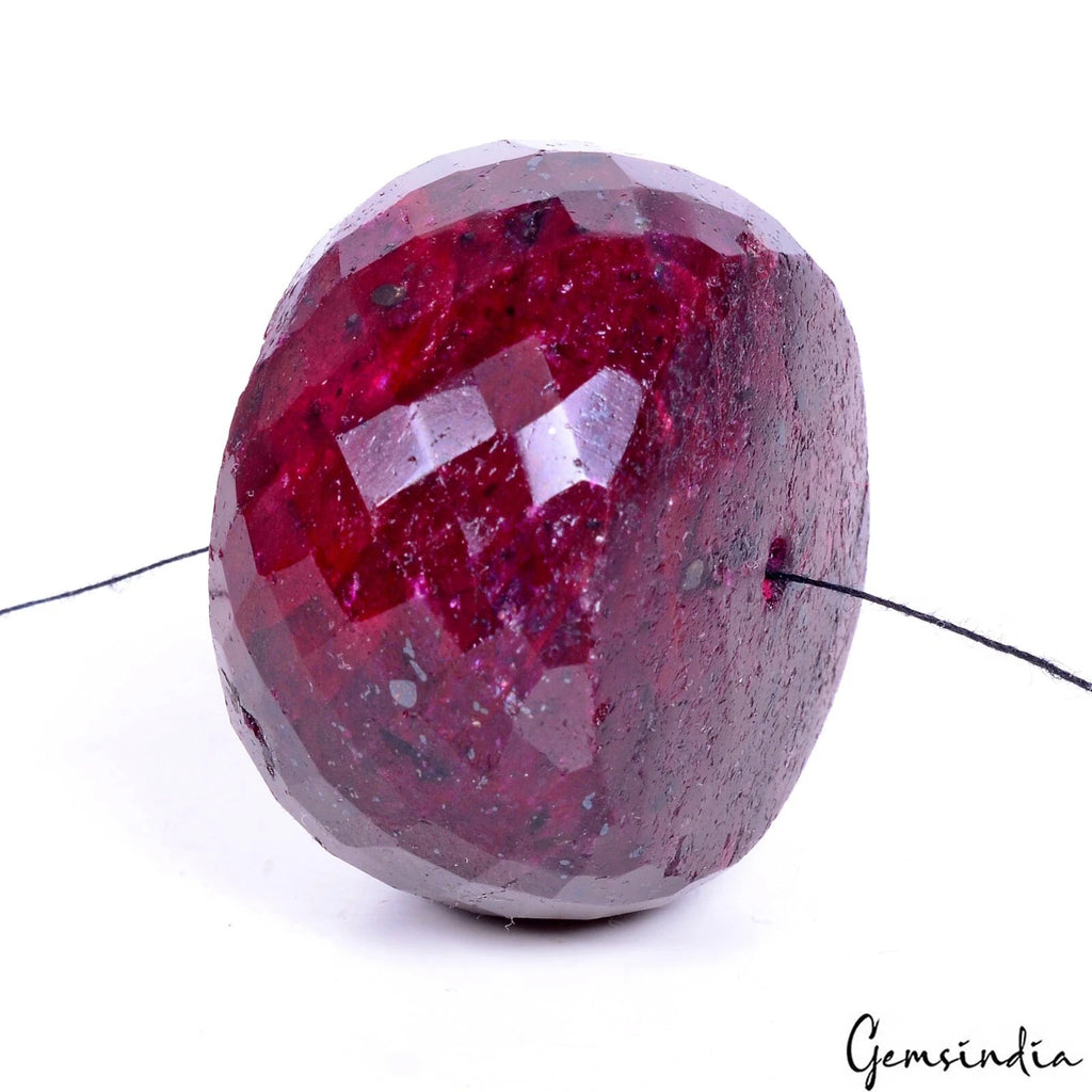 Ruby Beaded Strand, Red — 32 x 21mm, 285.00 Ct, Madagascar