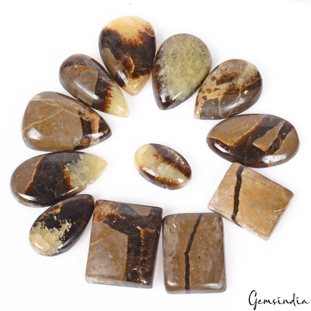 300 Cts/12 Pcs Natural Untreated Bi-color Septarian Mix Cab Loose Wholesale Gems