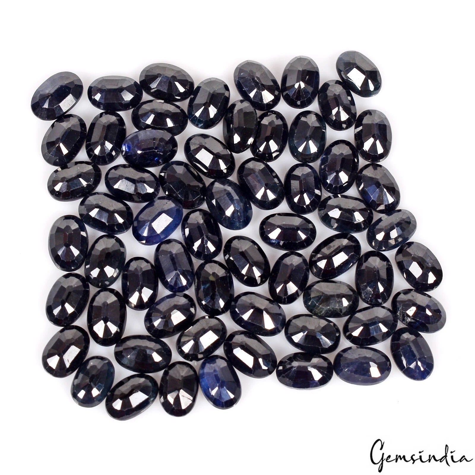 38.60 Ct Natural Blue Sapphire Oval Cut 6*4 mm 60 Pcs Certified Loose Gemstones