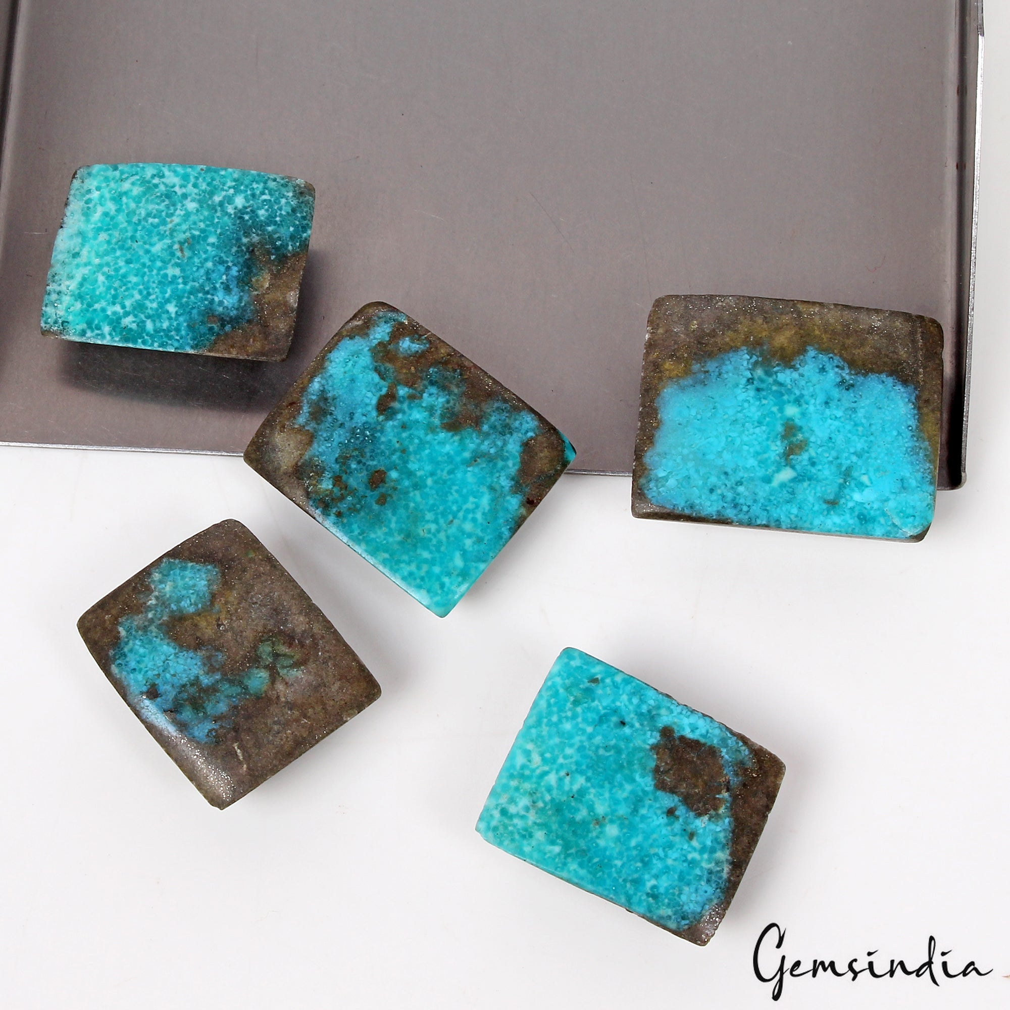 5 Pcs Natural Turquoise Top Quality 21-26mm Cabochon Untreated Loose Gemstones