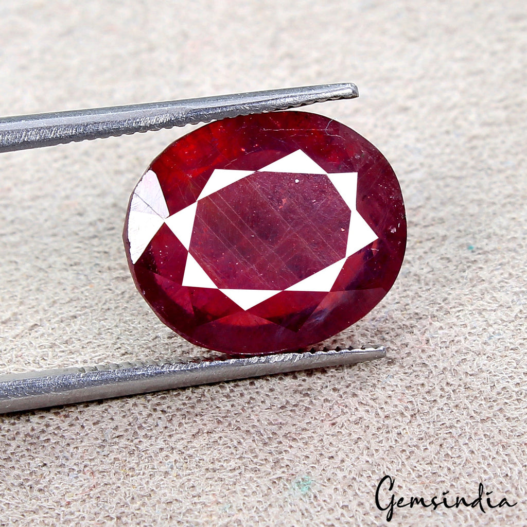 Certified 12.10 Ct Natural Untreated Red Ruby Oval Faceted Gems From Mozambique